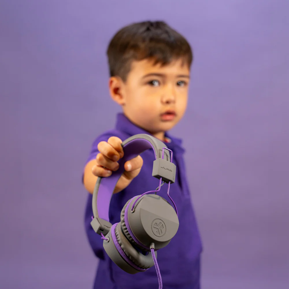 JBuddies Studio On-Ear Kids Wired Headphones Graphite/Violet - Image 4