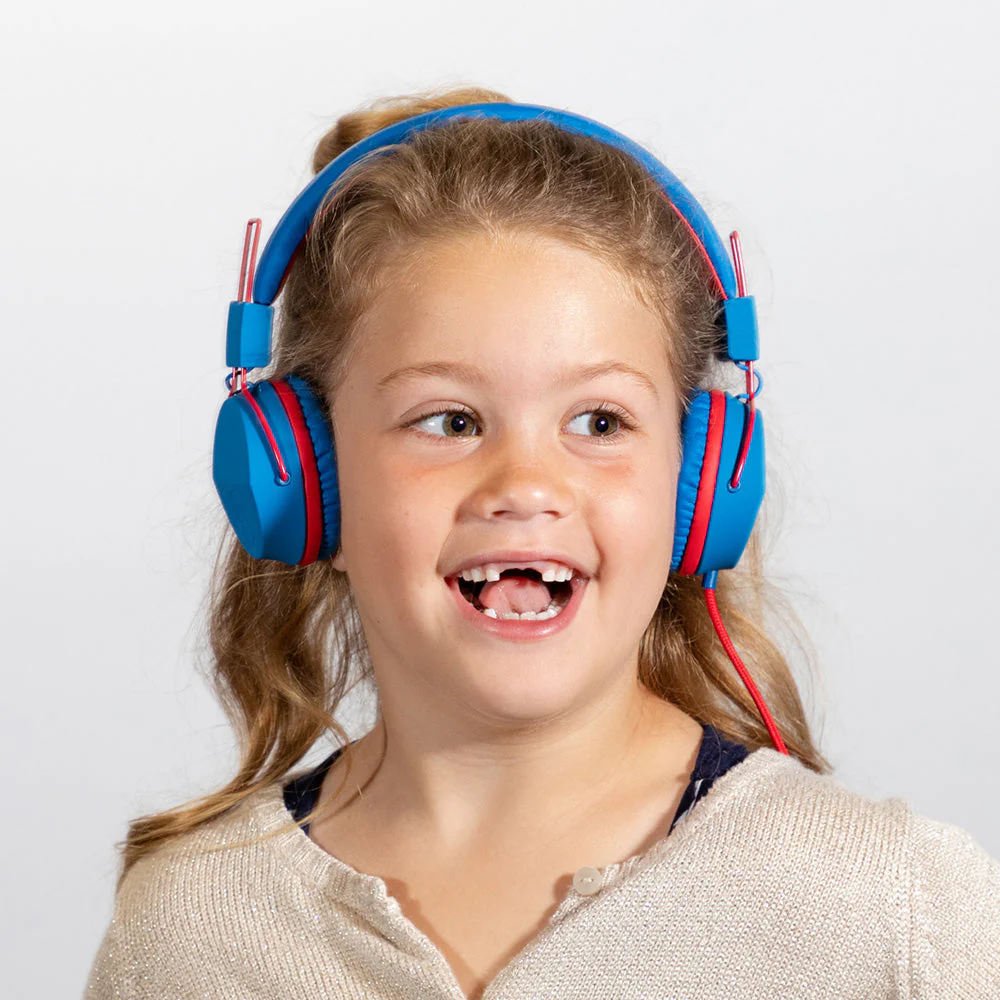JBuddies Studio On-Ear Kids Wired Type-C Headphones Blue/Pink - Image 2